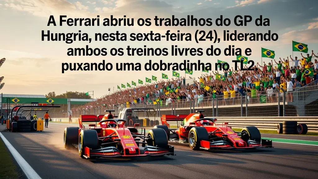 A Ferrari abriu os trabalhos do GP da Hungria, nesta sexta-feira (24), liderando ambos os treinos livres do dia e puxando uma dobradinha no TL2.