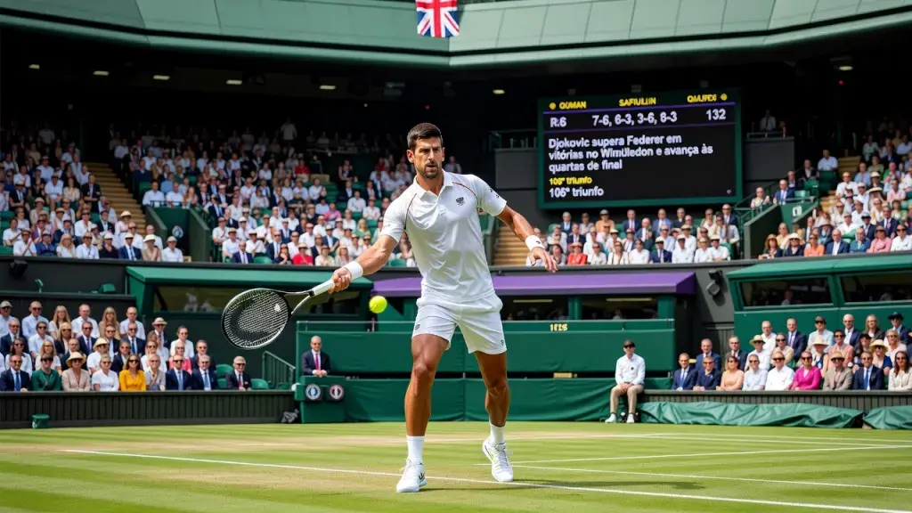 Djokovic supera Federer em vitórias no Wimbledon e avança às quartas de final